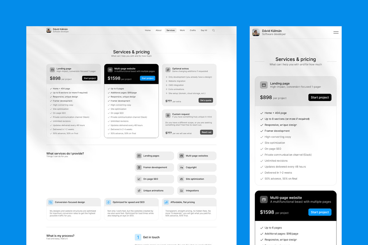 MacVision Framer Portfolio Template, a Websites & App Template by Dávid Kálmán's Templates (Photo 3 of 3)
