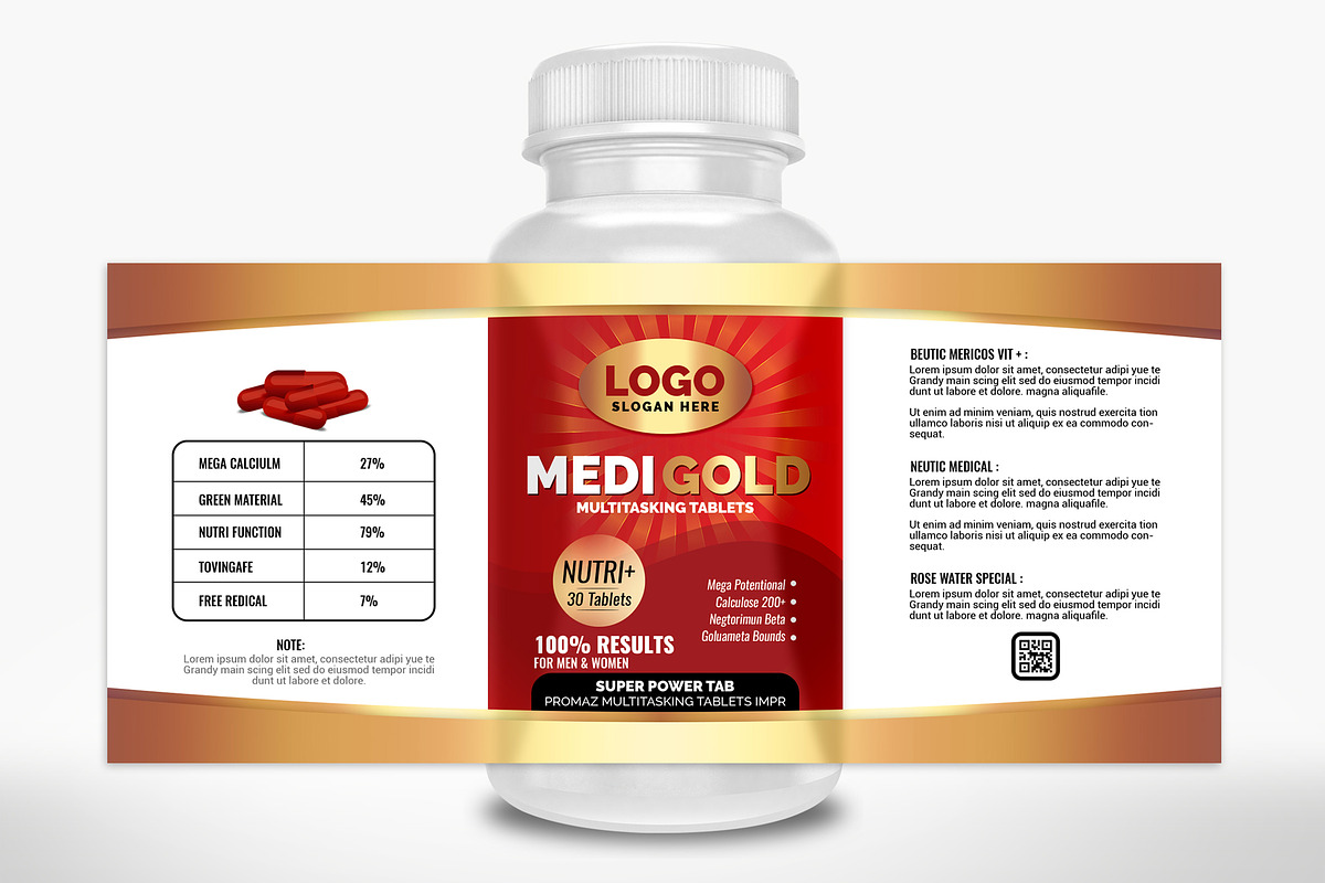 Medicine Label Template Design, a Presentation Template by Business Flyers