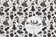 Gothic School Nerd Girl Patterns, a Pattern Graphic by KaramfilaS (Thumbnail 6 of 17)