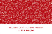 Seamless Christmas Line Pattern, a Pattern Graphic by Pulsecolor (Thumbnail 1 of 3)