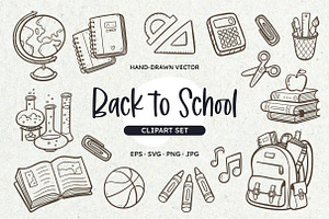 Back to School Doodle Background, an Object Graphic by insemar