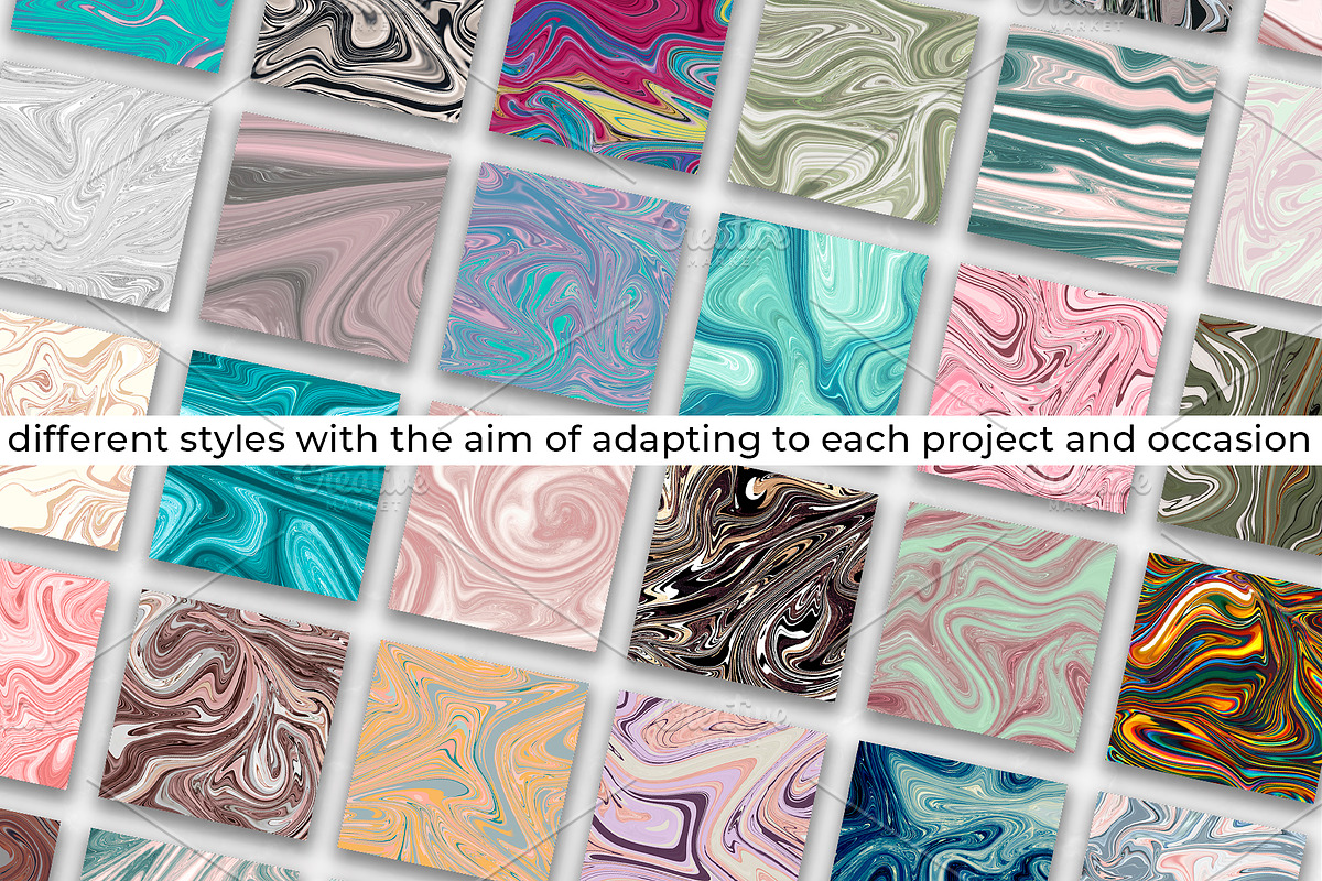 100 Liquid Marble Backgrounds Bundle, an Abstract Photo by bluevan (Photo 2 of 8)