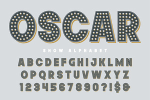 Retro lights show alphabet