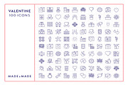 100 Valentine Line Icons, an Outline Icon by Creative Perspective (Thumbnail 2 of 4)