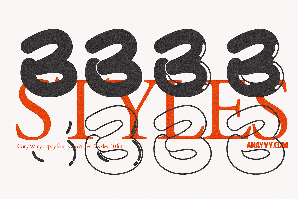Curly Wurly | Retro Display Bubble, a Sans Serif Font by ana & yvy (Photo 10 of 13)