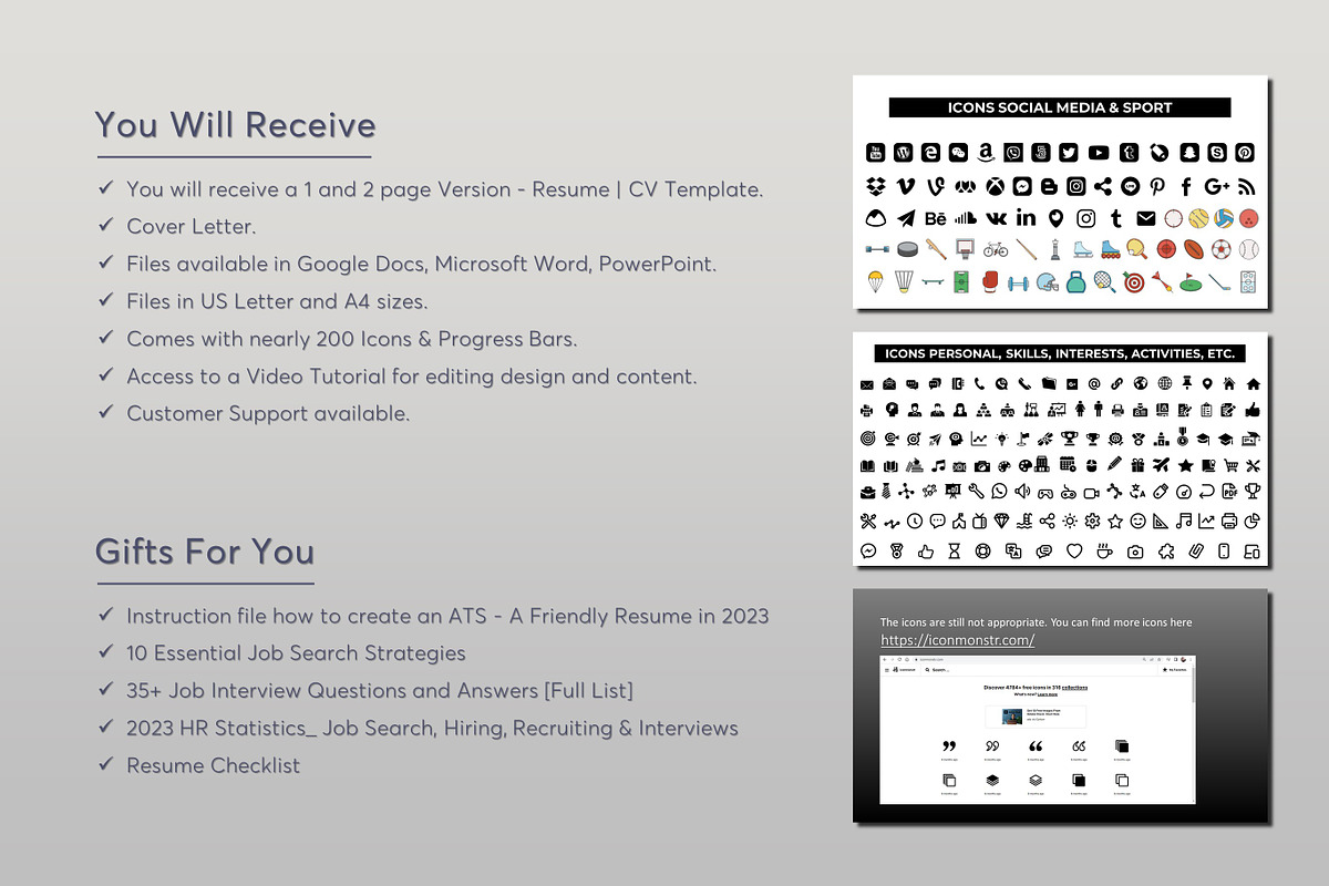 ATS Resume CV Word & Google Docs 29, a Resume Template by MrCam Template Resume|CV (Photo 5 of 7)
