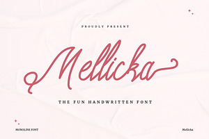 Mellicka - Fun Handwritten Font, a Handwritten Font by Dhabee