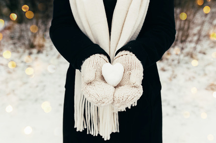 Snow heart snowball in girl hands, a Holiday Photo by Lenor4ik