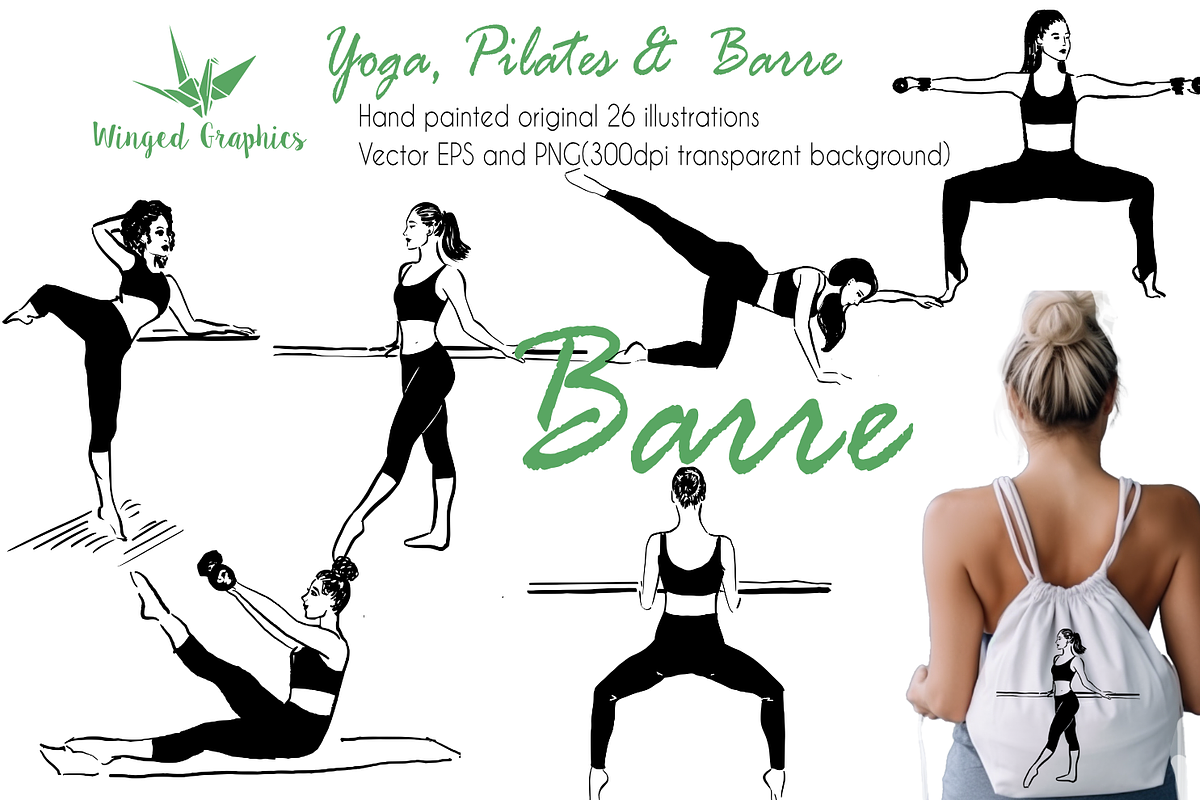 Yoga, pilates & barre illustrations, a Sport Illustration by Winged Graphics (Photo 4 of 4)