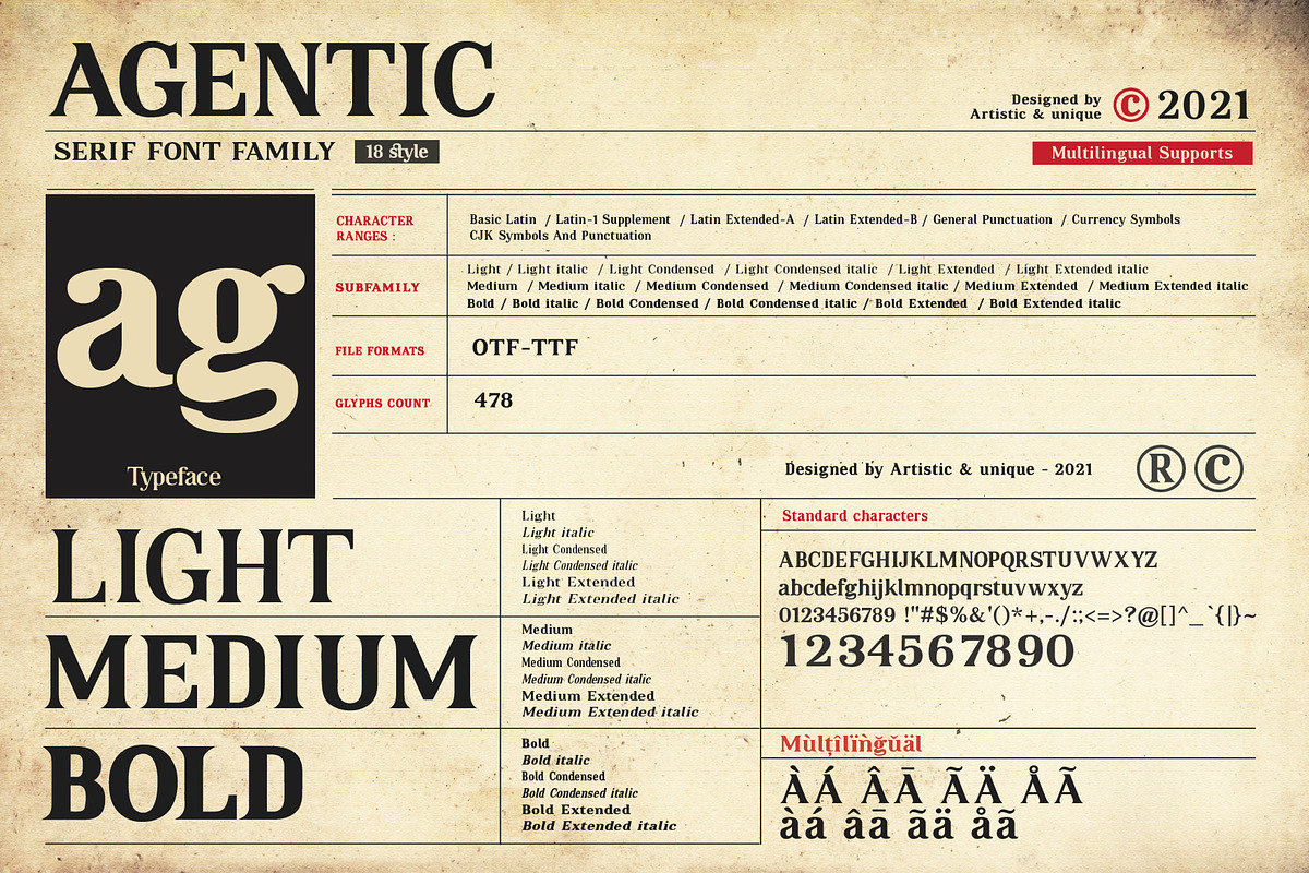 Agentic - Serif font family, a Serif Font by Artistic & Unique (Photo 3 of 13)