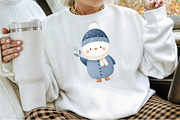 Christmas Winter Blue Snowman Clipar, an Illustration by Sublimation Artist (Thumbnail 4 of 6)
