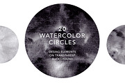 Watercolor Circles. Black Collection, a Texture Graphic by Olga Olmix (Thumbnail 2 of 5)