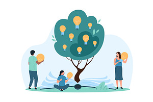 Creative thinking & idea strategy, an Education Illustration by Flashvector