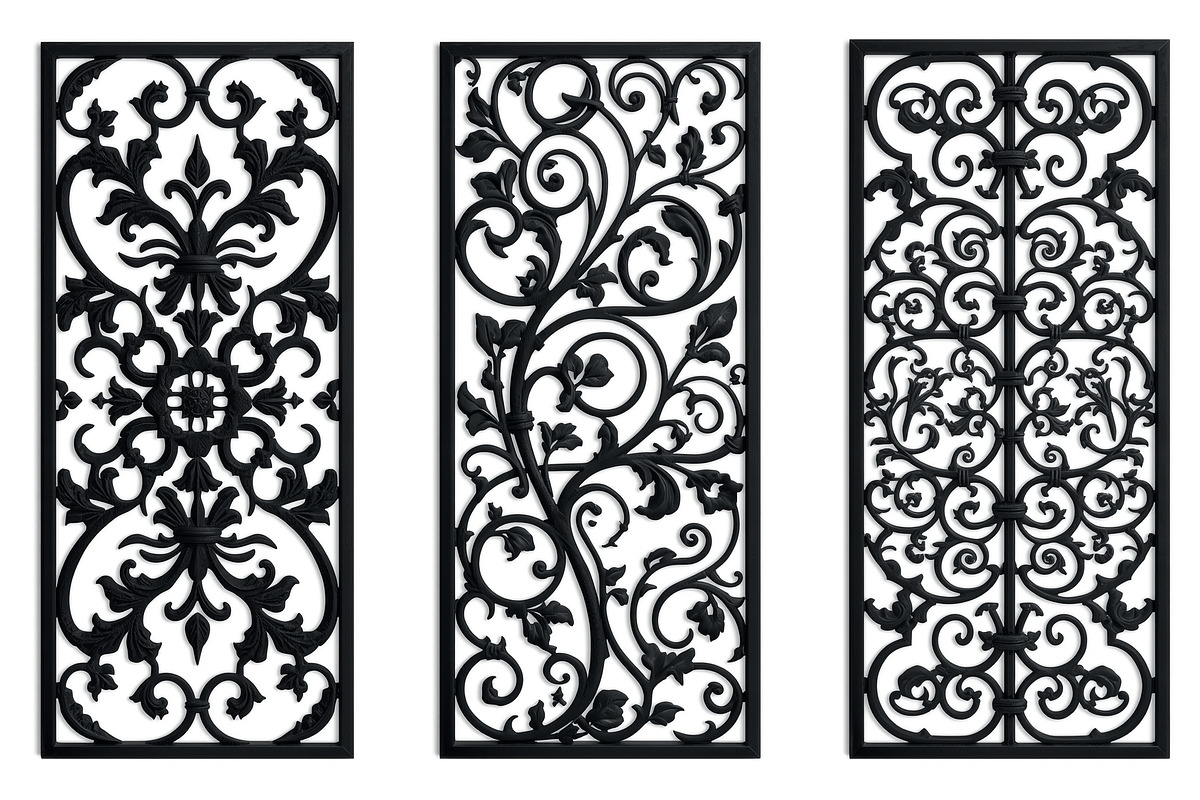 Floral Ornament Silhouette Panels, an Illustration by Designer_Momina (Photo 2 of 20)