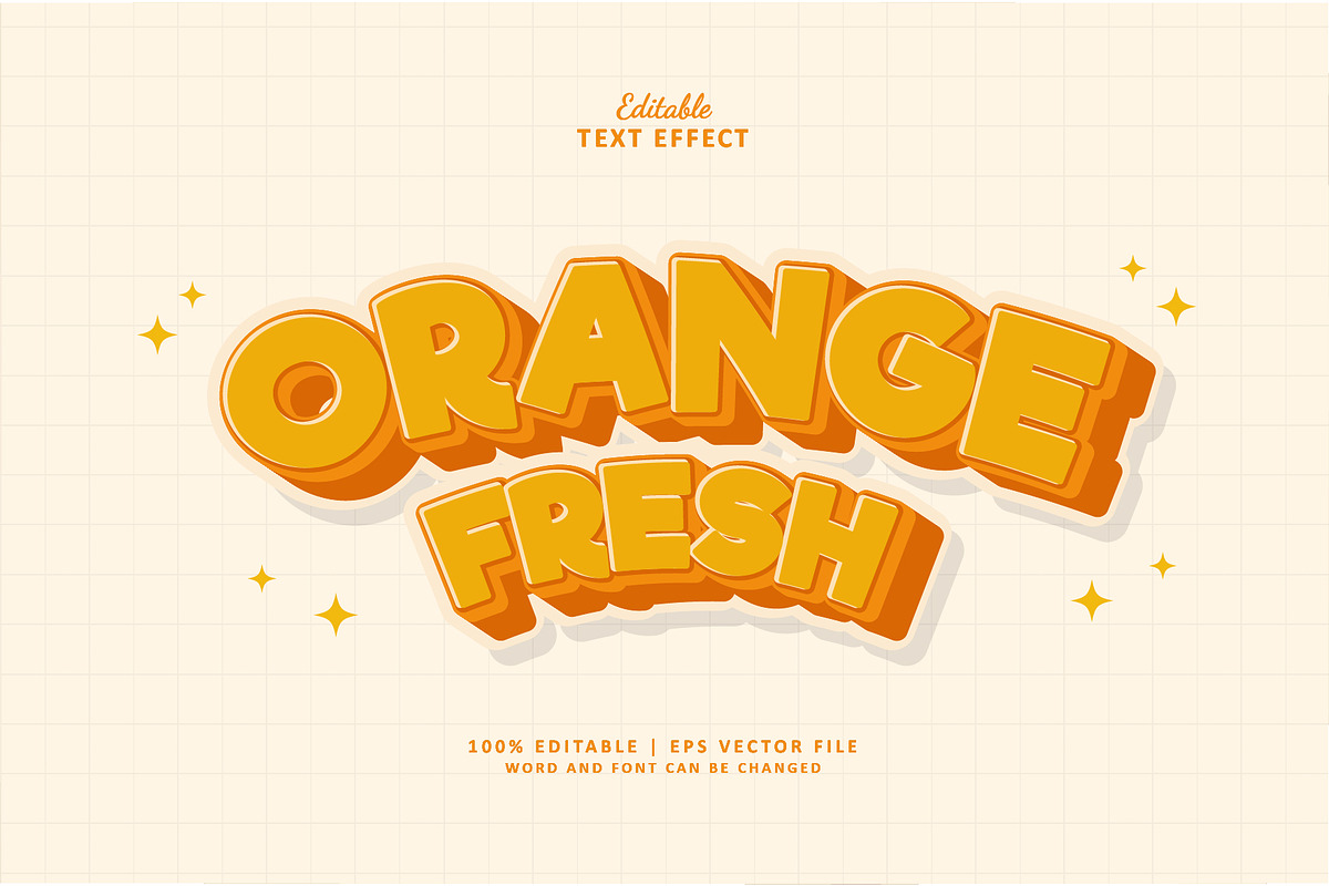 Text Effect Orange Fresh, a Layer Style Add-On by Navy Graphic