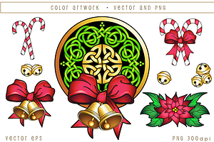 Celtic Christmas Decorations-EPS/PNG