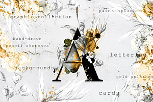 CHARCOAL & GOLD GRAPHIC COLLECTION, a Texture Illustration by Luna Dreams