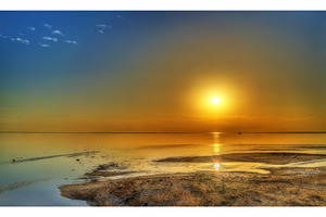Sunset above Chott el Djerid, a dry lake in Tunisia, a Nature Photo by Leonid Andronov