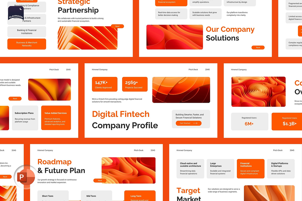 Digital Fintech Pitch Deck, a Presentation Template by Claymoon Lab (Photo 2 of 7)
