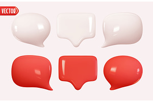 Collection Speech bubbles red and, an Illustration by Modern vector