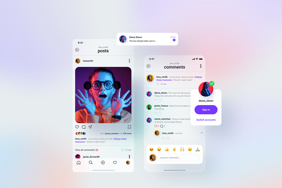 Social Media UI Kit (for Figma), an UI Kit Template by Julia Shagofferova (Photo 5 of 13)