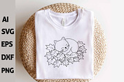 Funny Autumn Kawaii Cats Outline, an Animal Illustration by ARTify Illustrations (Thumbnail 4 of 7)