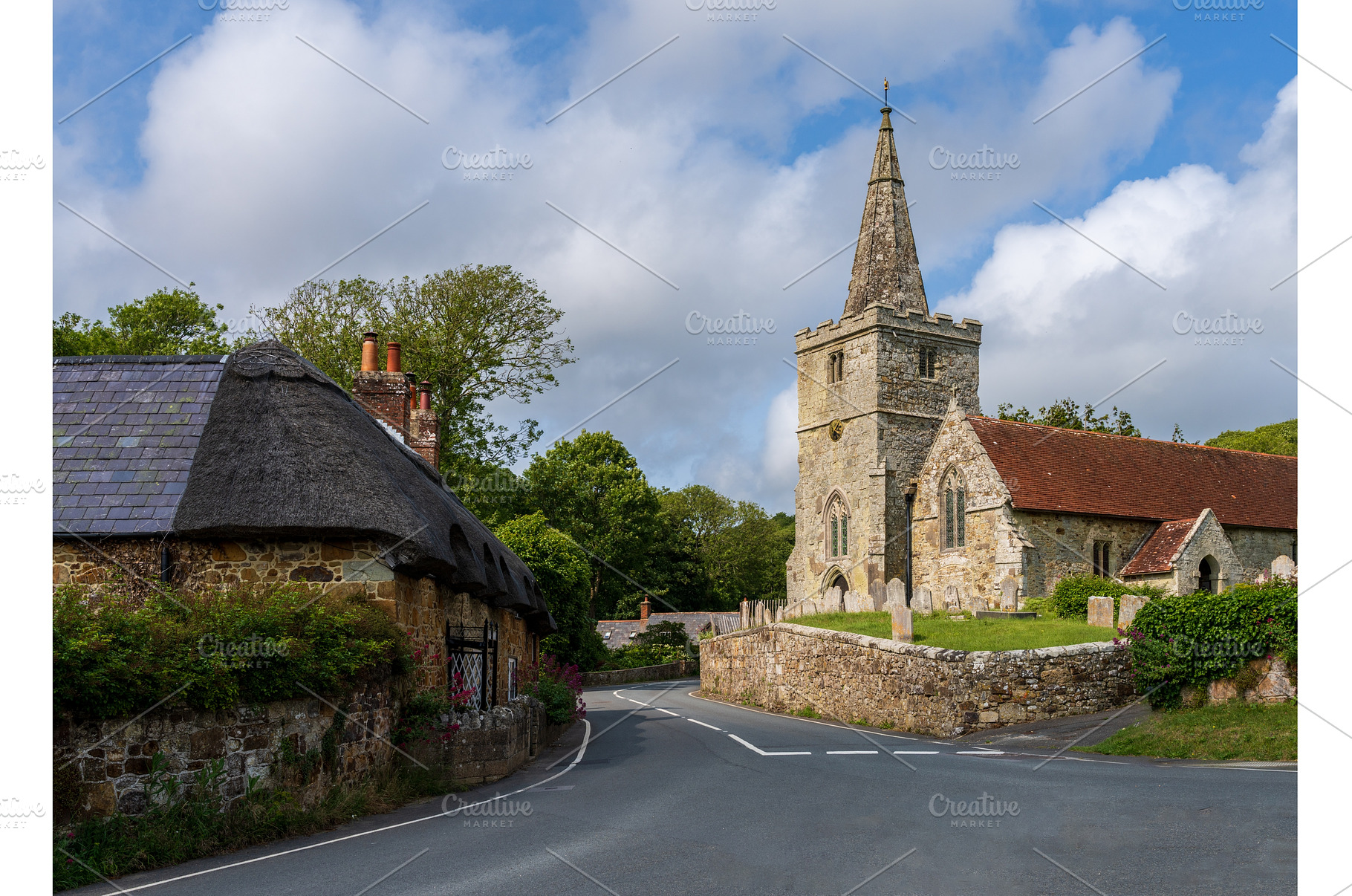 St Peters Church in Shorwell on the, a Nature Photo by Backyard Stock