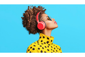 Fashionable Black woman wearing red, a Person Photo by Sergey Kotenev