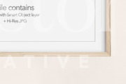 Landscape Wood Frame with Mat Mockup, a Household Mockup by OakstoneCreative (Thumbnail 4 of 5)