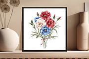 watercolor floral 4th of july, an Illustration by DreamCafeArt (Thumbnail 5 of 5)