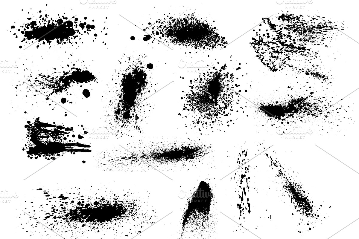 Big vector set of painted blots, a Texture Graphic by Valentain_Jevee (Photo 18 of 31)