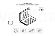 Isometric Data Security Icons, an Outline Icon by Vectors Market (Thumbnail 3 of 6)