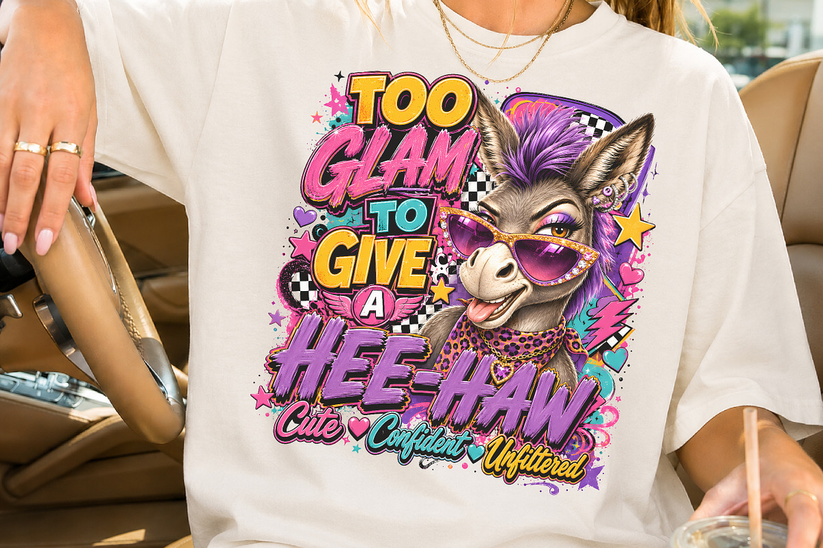 Too Glam To Give A Hee-Haw PNG, a Seasonal Illustration by Rose Art (Photo 2 of 4)