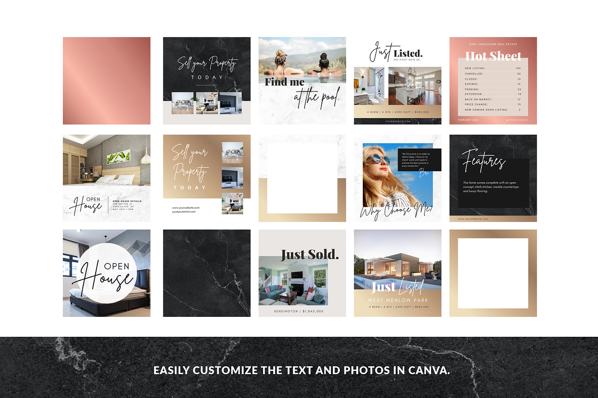 Realtor Instagram Templates, a Marketing Template by Galaxybomb (Photo 2 of 7)