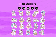 Cute Kawaii Unicorn Characters, an Animal Illustration by Palau (Thumbnail 12 of 12)