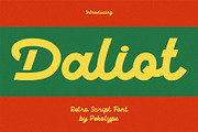 Daliot - Retro Script Display Font, a Script Font by Pekotype (Thumbnail 1 of 14)
