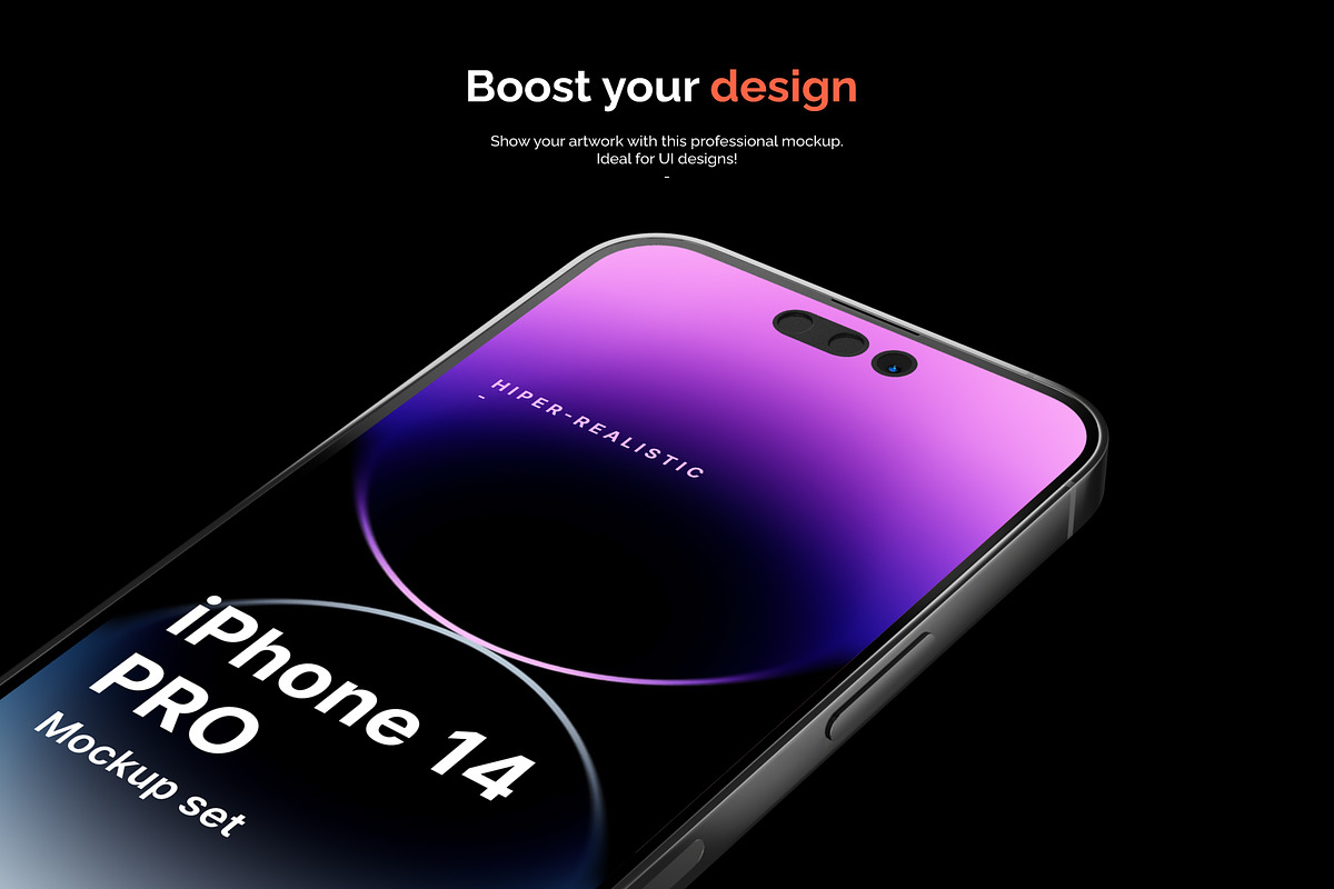 iPhone 14 PRO Mockup, an iPhone Mockup by Mocku (Photo 3 of 17)