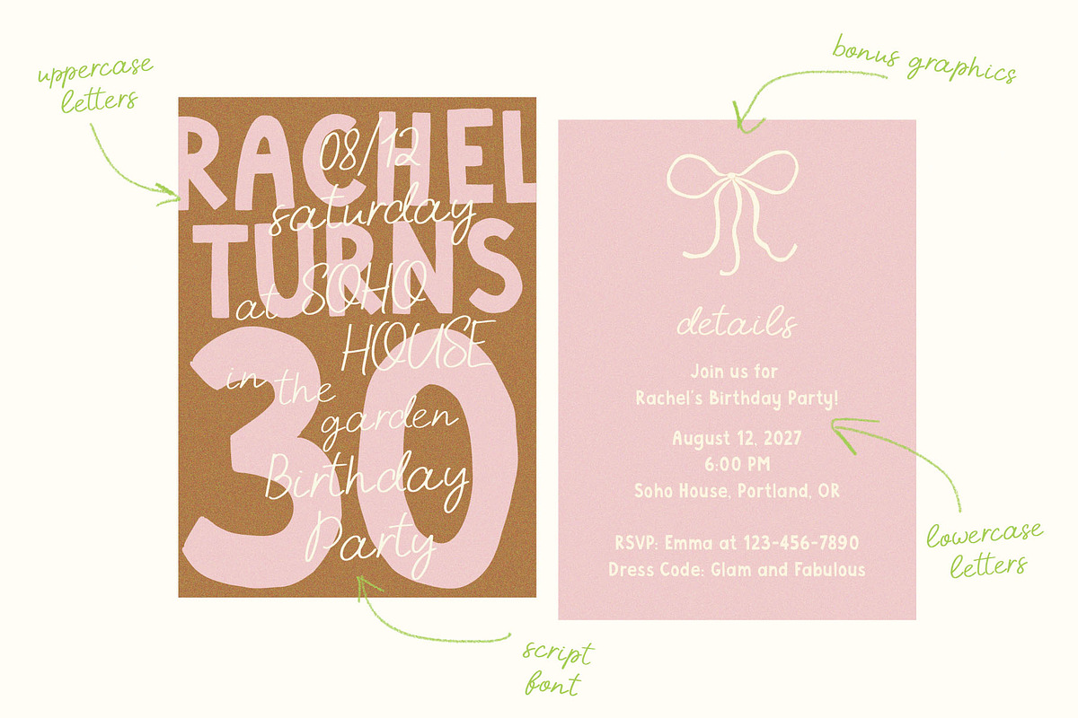 Top Bow Romantic Font Family, a Handwritten Font by Ayya Studio (Photo 11 of 16)