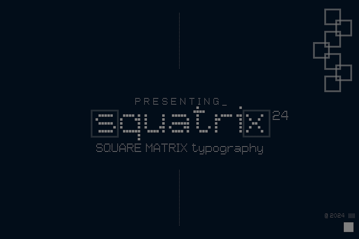 squatrix24 font, a Sans Serif Font by gREyPUBLIC (Photo 1 of 5)