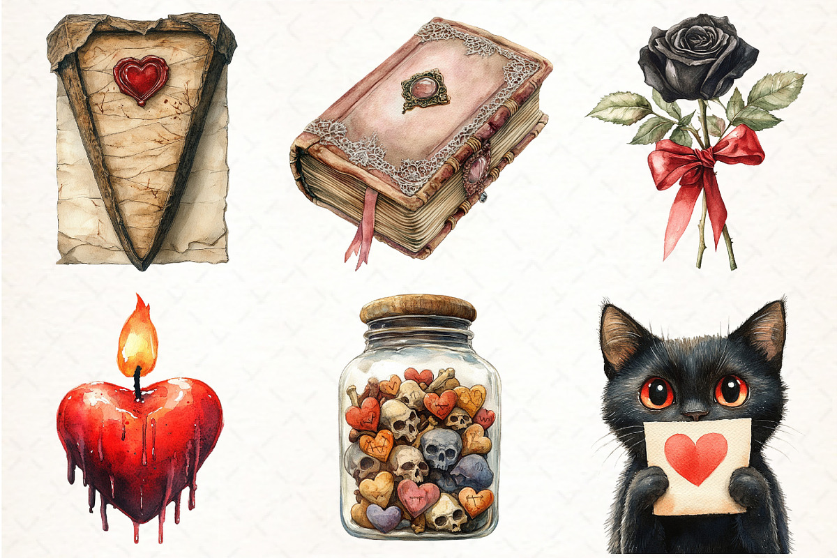 Romantic Halloween Bundle, an Illustration by Pixels.Craft (Photo 3 of 7)