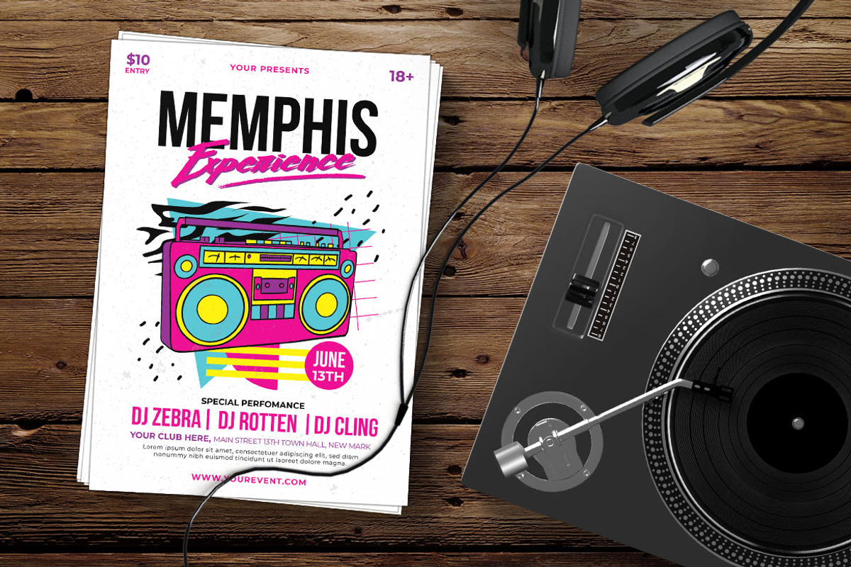 Memphis Experience, a Flyer Template by Aiyari Graphic (Photo 2 of 3)