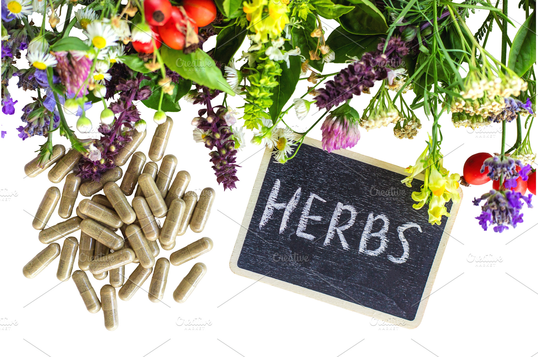 Various medicinal herbs and flowers, a Health & Medical Photo by yanadjana