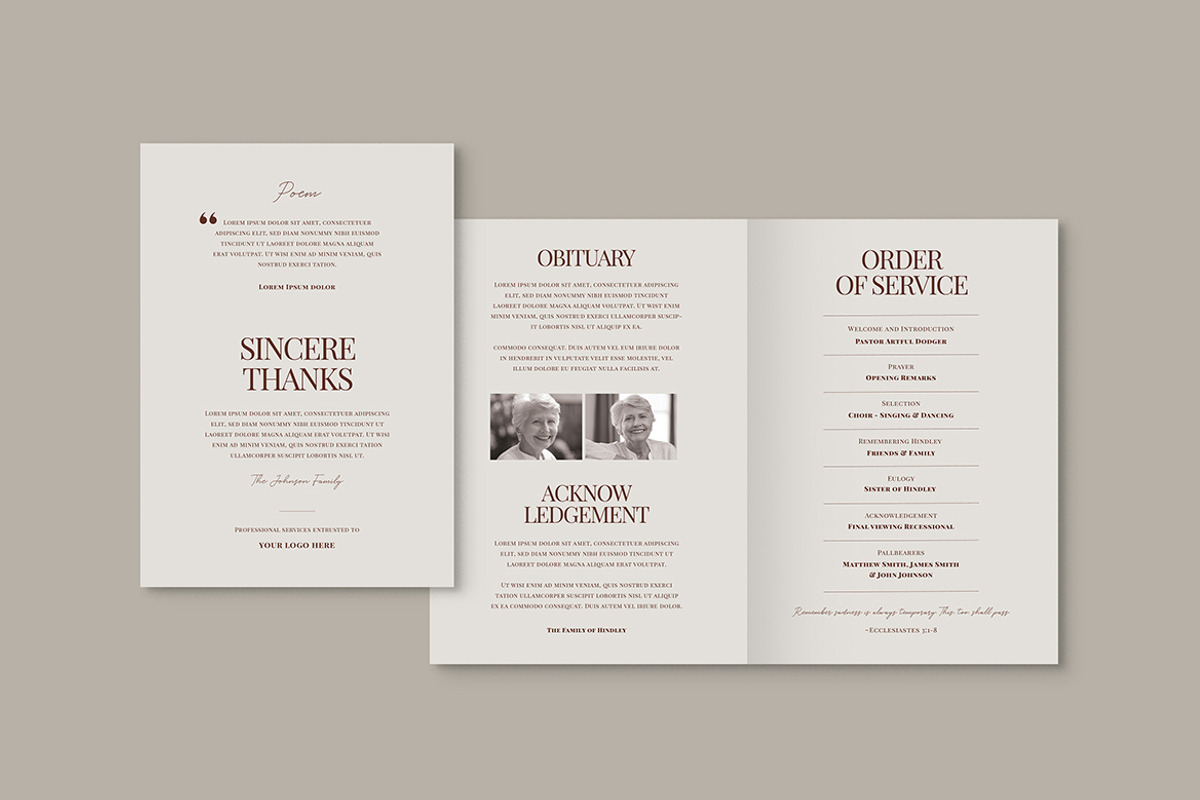 Funeral Program Template, a Brochure Template by VectorVactory (Photo 6 of 7)