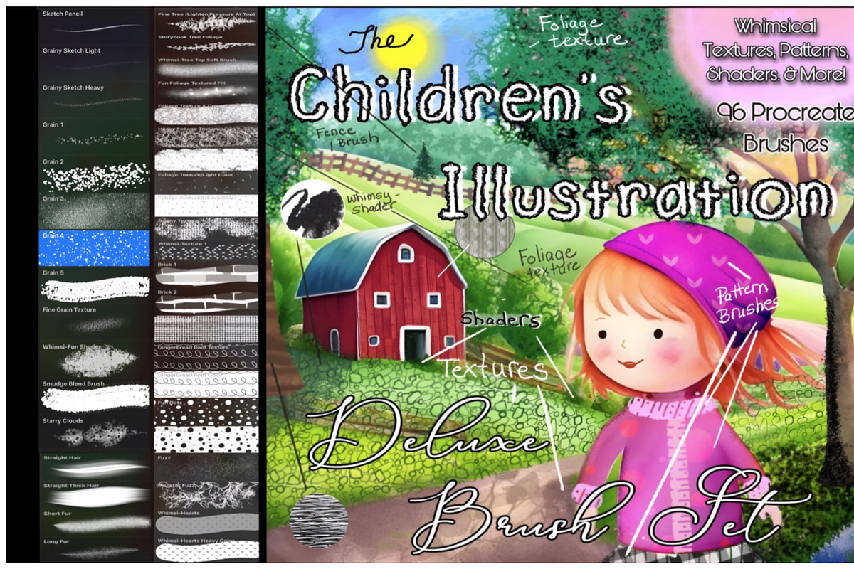 Children’s Illustration Brush Bundle, a Brush Add-On by Willow & Wheat (Photo 1 of 4)
