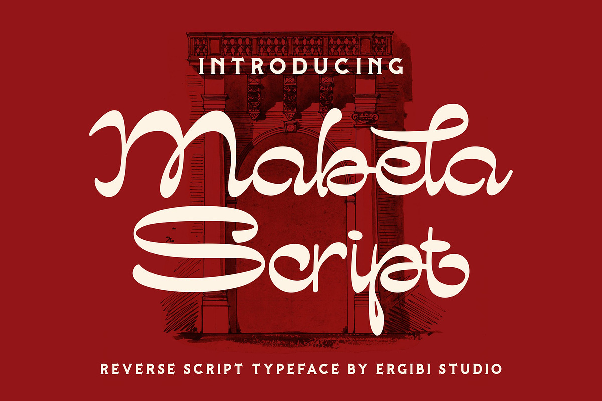 Mabela - Reverse Script, a Script Font by ErgibiStudio (Photo 1 of 9)