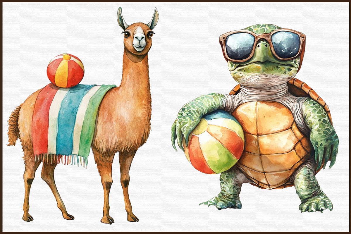 Summer Beach Animal Sublimation Clip, an Illustration by Sublimation Artist (Photo 3 of 6)