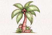 Whimsical Summer Palm Tree Clipart, an Illustration by CreationArt (Thumbnail 8 of 10)