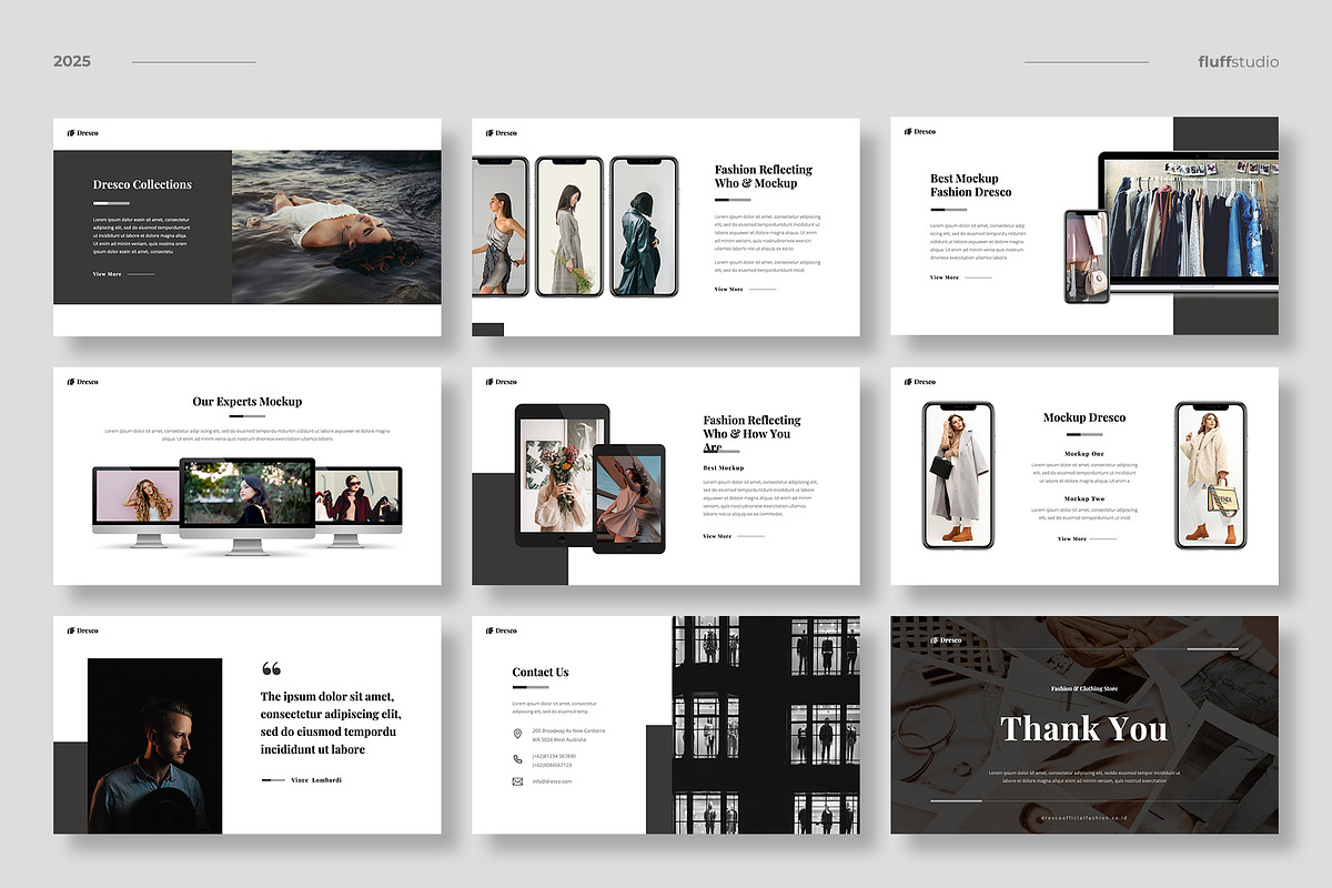 Fashion & Clothing Google Slides, a Design Template by fluffstudio (Photo 5 of 5)