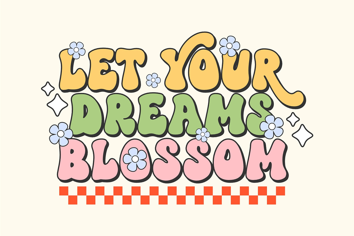 Retro Daisy - Groovy Retro Font, a Handwritten Font by Keithzo (Photo 2 of 9)