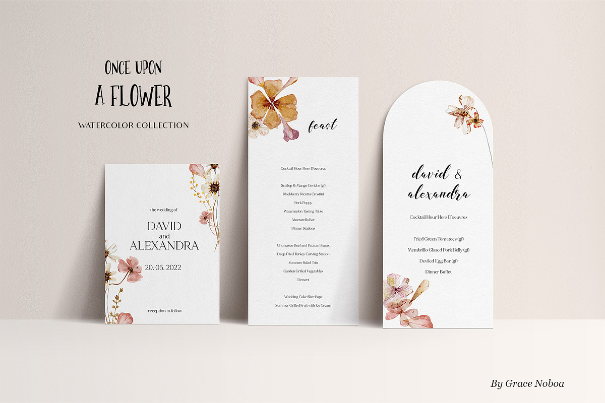 Meadow watercolor dried wildflowers, a Decorative Illustration by Grace Noboa Illustrations (Photo 12 of 13)